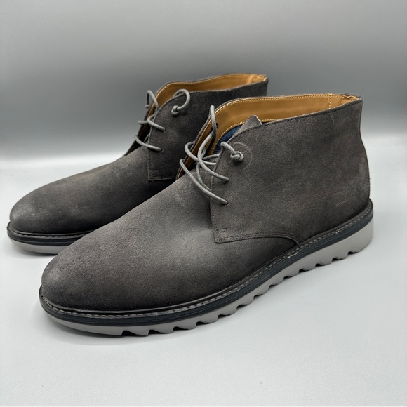 Johnston&Murphy Braydon Chukka Charcoal Waxed Suede Boots Mens Sz 11M Dark Gray main image 12